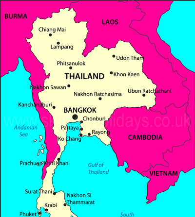 Thailand country map