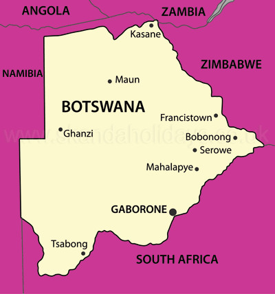 Botswana Country Map 