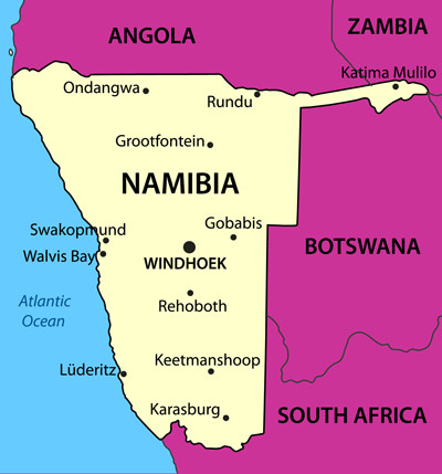  Namibia Country Map 