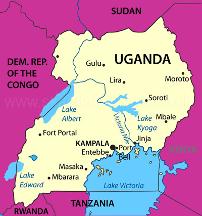  Country map Uganda 