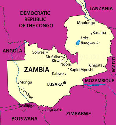  Country map Zambia 