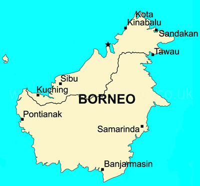 Borneo country map