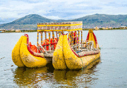 Traditional boats in the floating peru