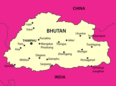 bhutan-country map