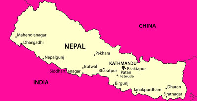 Nepal country map 