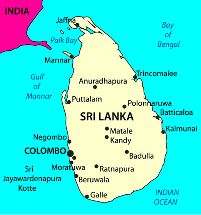 Sri lanka country map
