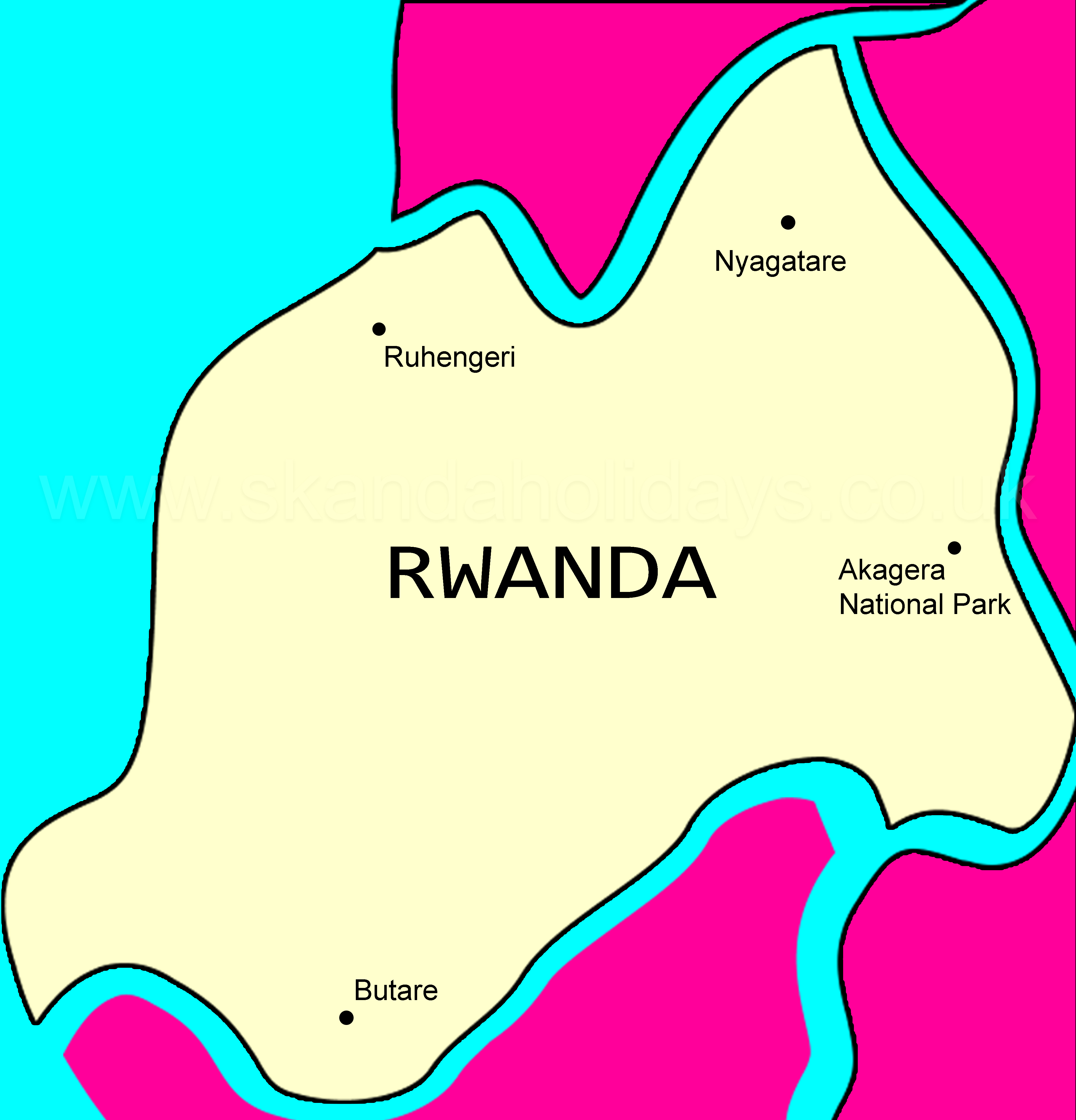  Rwanda country map 